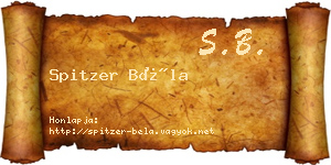Spitzer Béla névjegykártya