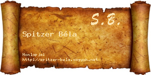 Spitzer Béla névjegykártya